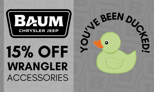 Duck Duck Jeep at Baum Chrysler Jeep in Clinton